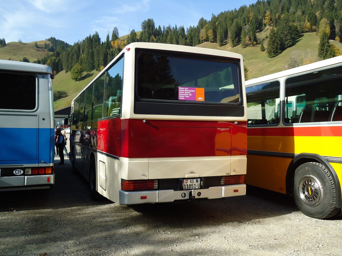(142'029) - Dreier, Suhr - AG 11'851 U - Saurer/R&J (ex Gerber, Matzendorf; ex Schnider, Sch�pfheim) am 21. Oktober 2012 in Schwarzsee, Schwyberg