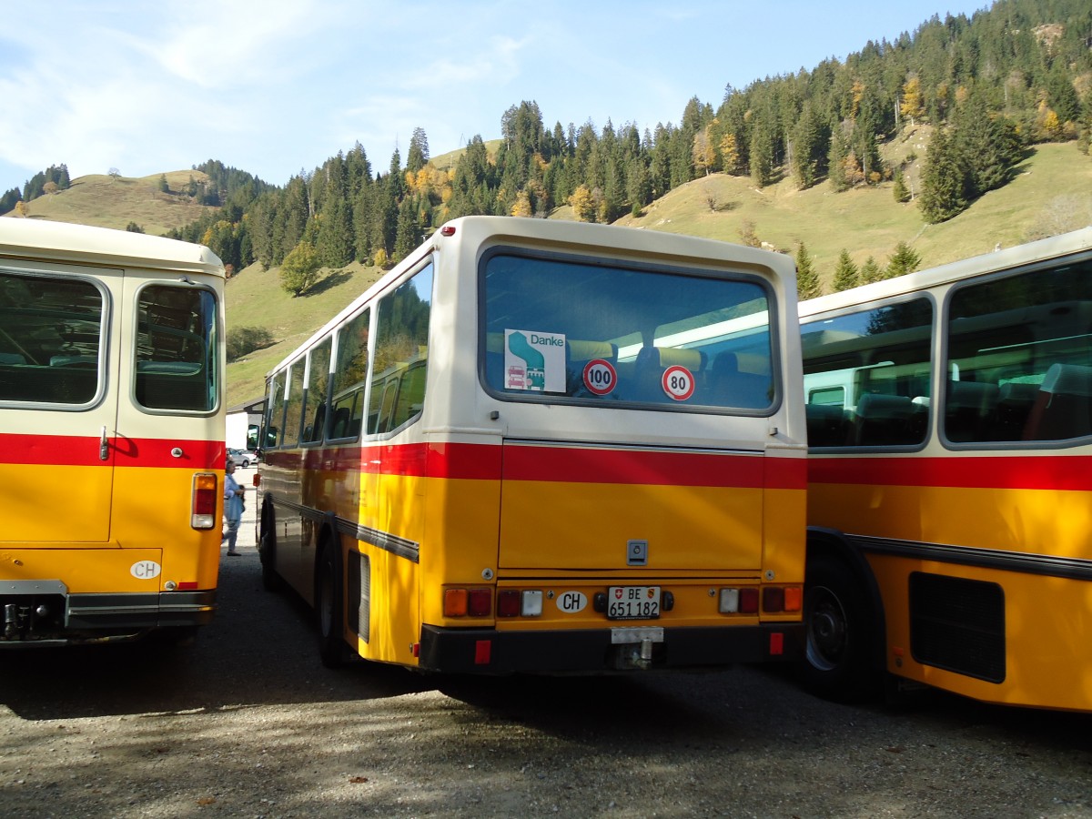 (142'032) - Bernair, M�nsingen - BE 651'182 - Saurer/T�scher (ex Schebath, Lauerz; ex Albin, F�llanden; ex Heim, Flums) am 21. Oktober 2012 in Schwarzsee, Schwyberg