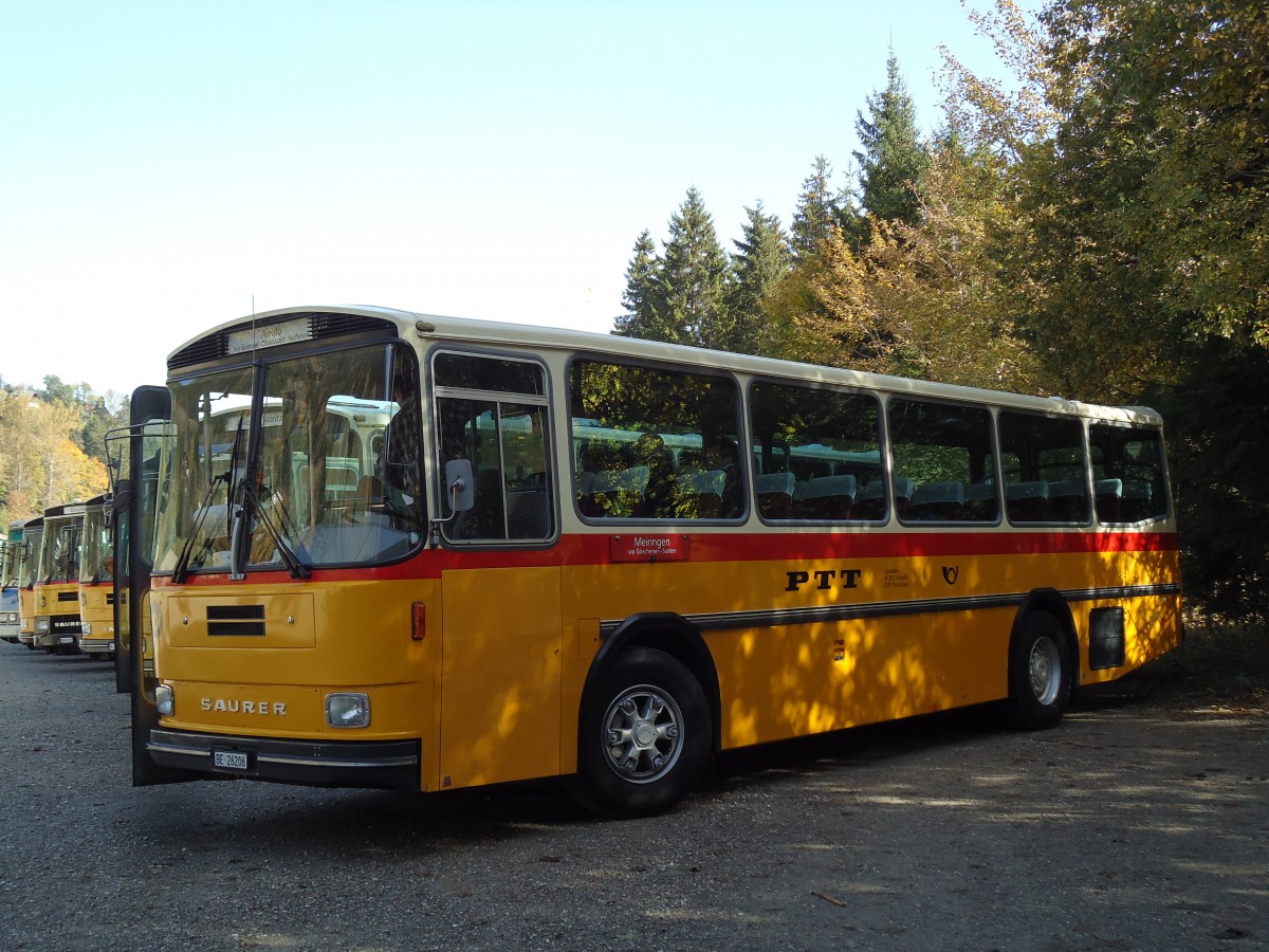 (142'037) - Schmid, Th�rishaus - BE 26'206 - Saurer/T�scher (ex P 24'244) am 21. Oktober 2012 in Schwarzsee, Schwyberg