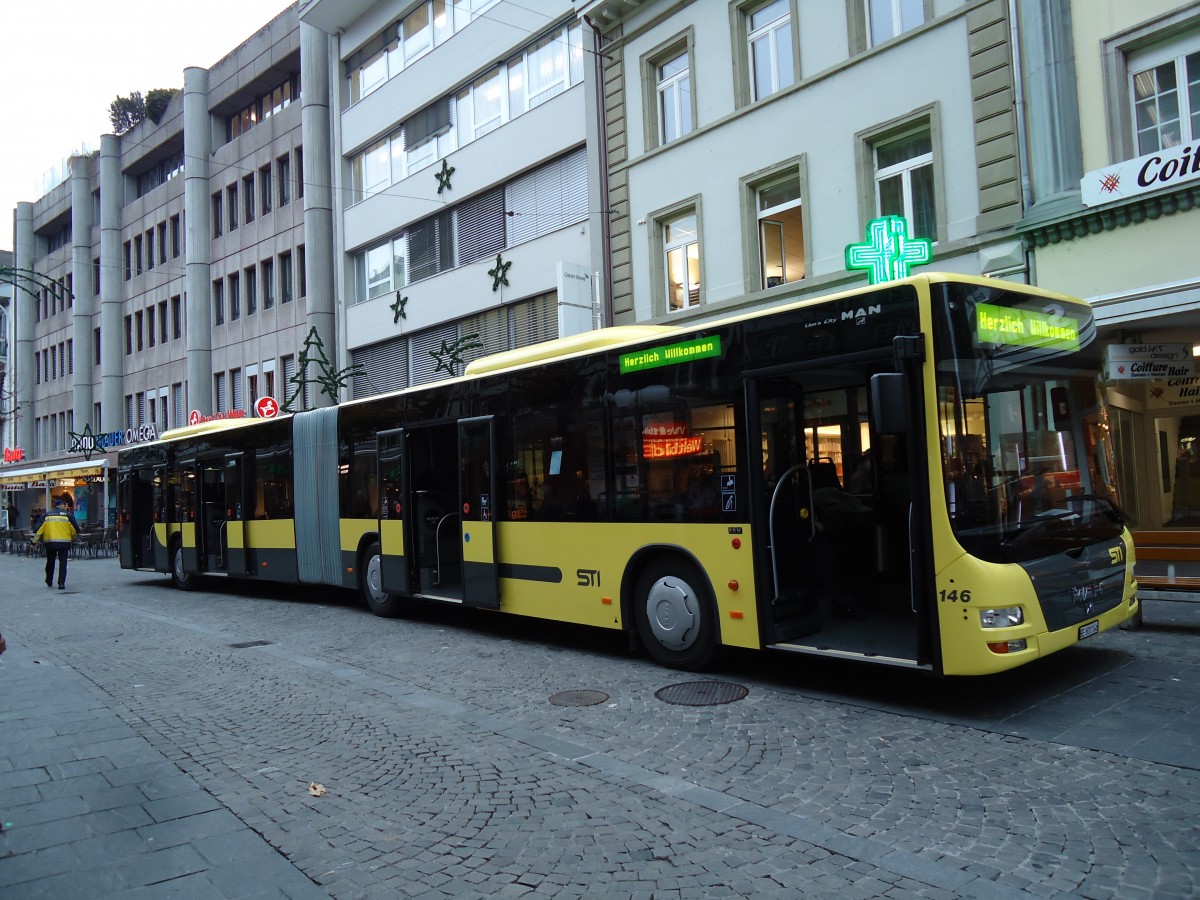 (142'253) - STI Thun - Nr. 146/BE 801'146 - MAN am 22. November 2012 in Thun, B�lliz