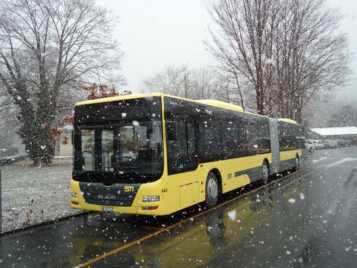 (142'312) - STI Thun - Nr. 146/BE 801'146 - MAN am 5. Dezember 2012 bei der Schiffl�ndte Thun