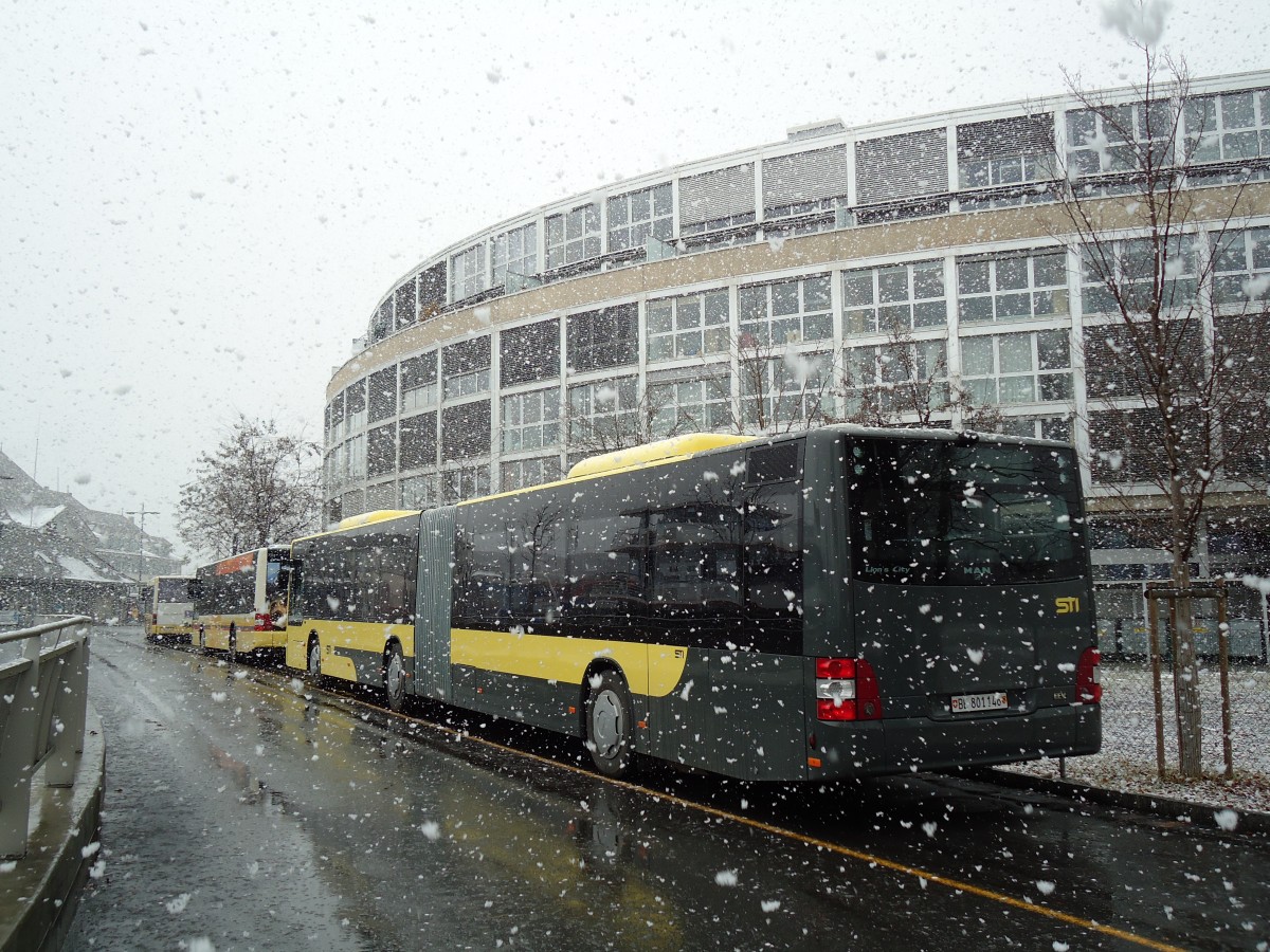 (142'313) - STI Thun - Nr. 146/BE 801'146 - MAN am 5. Dezember 2012 bei der Schiffl�ndte Thun