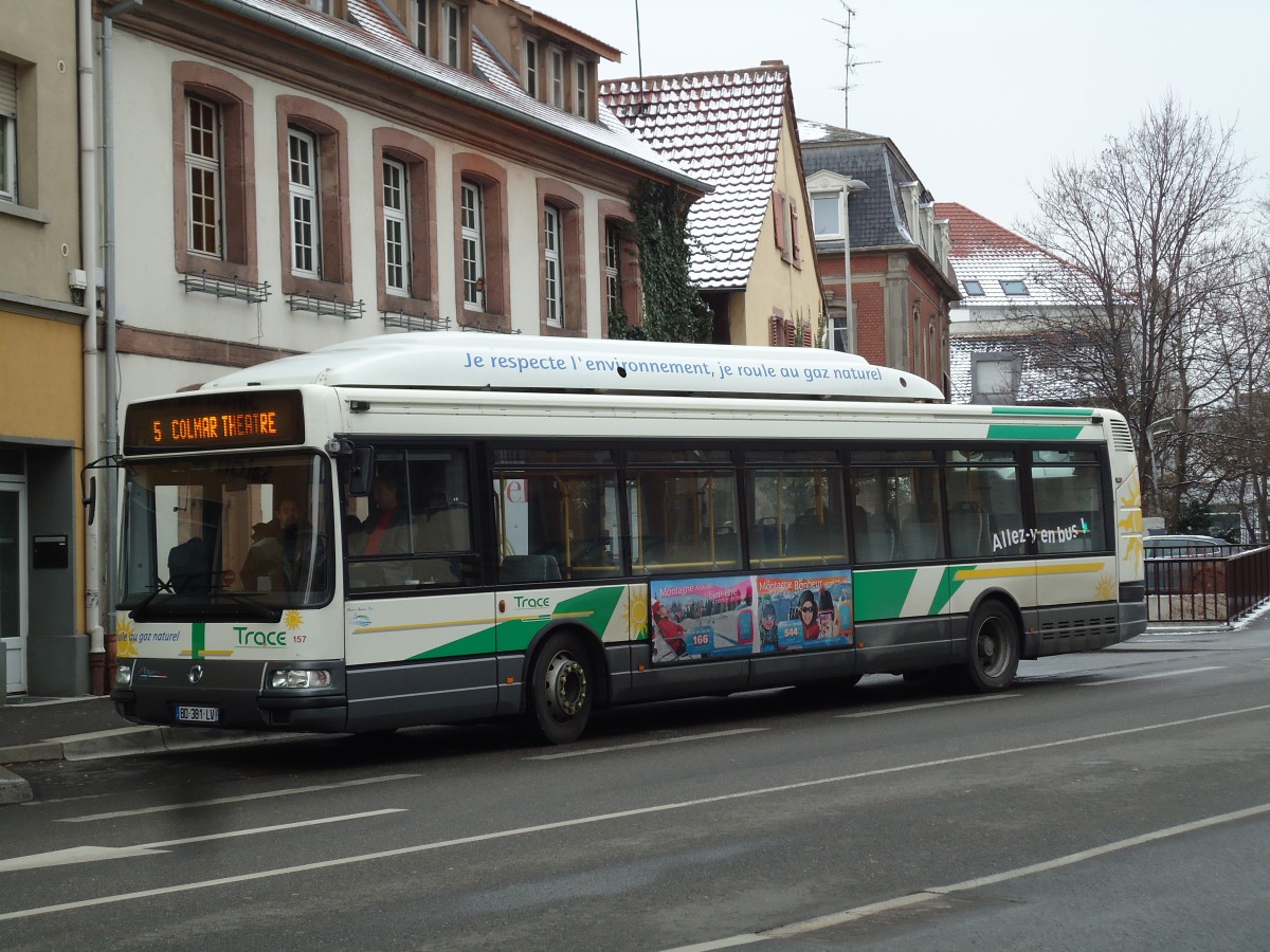 (142'373) - TRACE Colmar - Nr. 157/BD 381 LV - Irisbus am 8. Dezember 2012 in Colmar, Th��tre