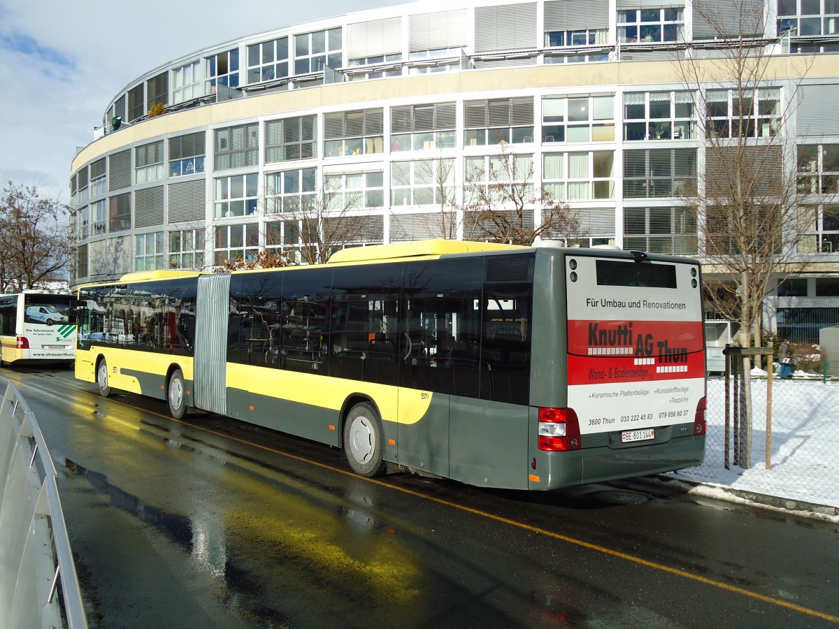 (142'434) - STI Thun - Nr. 144/BE 801'144 - MAN am 10. Dezember 2012 bei der Schiffl�ndte Thun