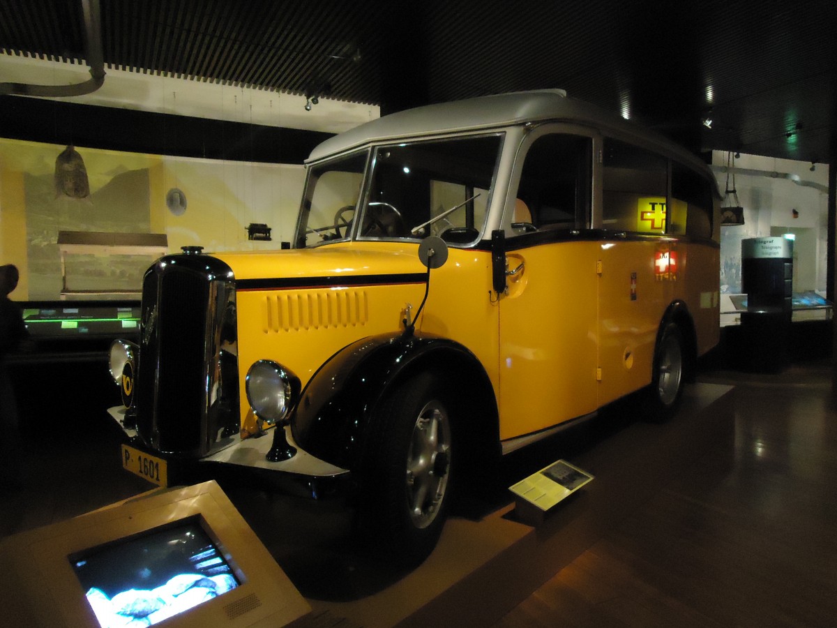 (142'692) - PTT-Regie - P 1601 - Saurer/Saurer (ex Nussbaumer, Ganterschwil) am 27. Dezember 2012 in Bern, Museum f�r Kommunikation