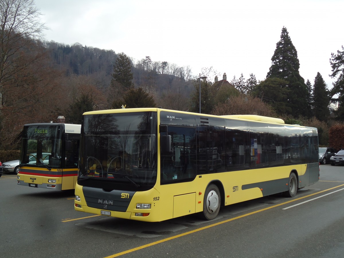 (142'918) - STI Thun - Nr. 152/BE 801'152 - MAN am 4. Januar 2013 bei der Schiffl�ndte Thun