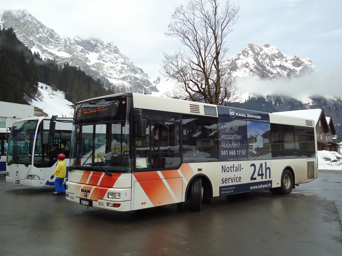 (142'934) - EAB Engelberg - Nr. 4/OW 10'265 - MAN/G�ppel (ex AAGU Altdorf Nr. 55; ex Schultz, D-Herxheim) am 5. Januar 2013 in Engelberg, Titlisbahnen