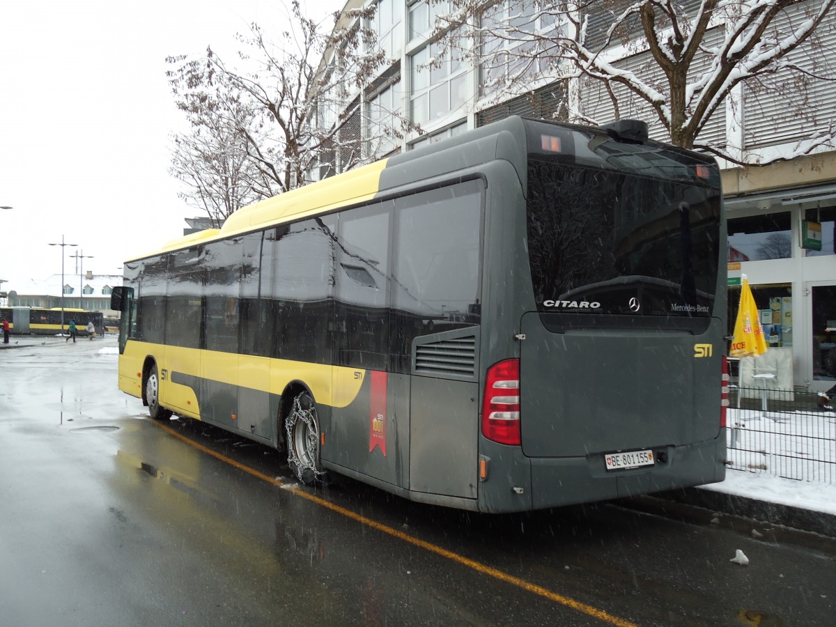 (143'179) - STI Thun - Nr. 155/BE 801'155 - Mercedes am 7. Februar 2013 bei der Schiffl�ndte Thun