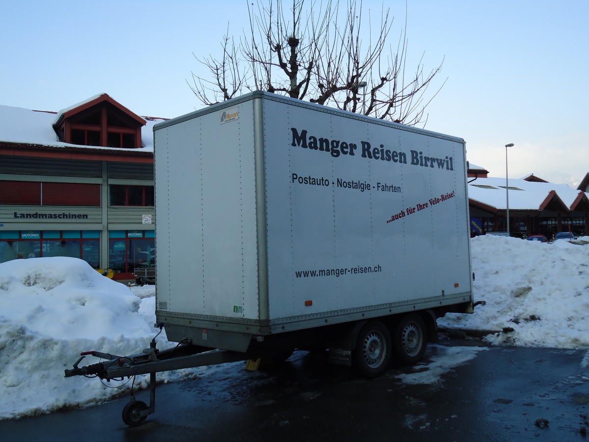 (143'210) - Manger, Birrwil - AG 81'082 - Aluvan Gep�ckanh�nger am 17. Februar 2013 in Wimmis, Sportanlage Herrenmatte