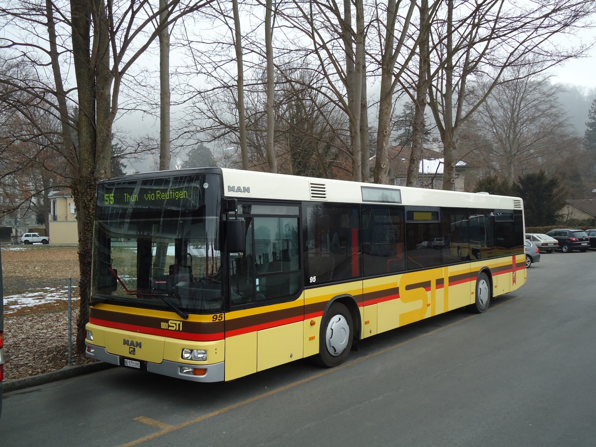 (143'443) - STI Thun - Nr. 95/BE 572'095 - MAN am 4. M�rz 2013 bei der Schiffl�ndte Thun