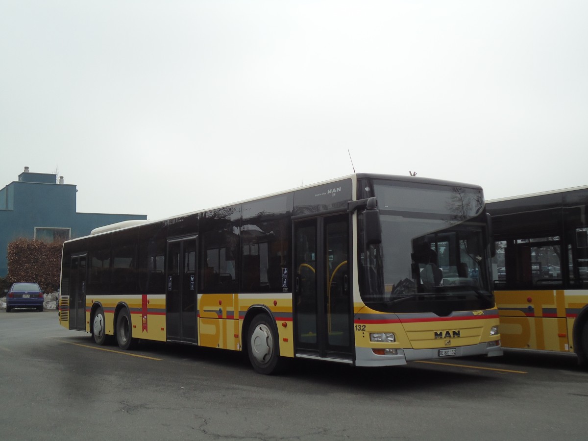 (143'446) - STI Thun - Nr. 132/BE 801'132 - MAN am 4. M�rz 2013 bei der Schiffl�ndte Thun