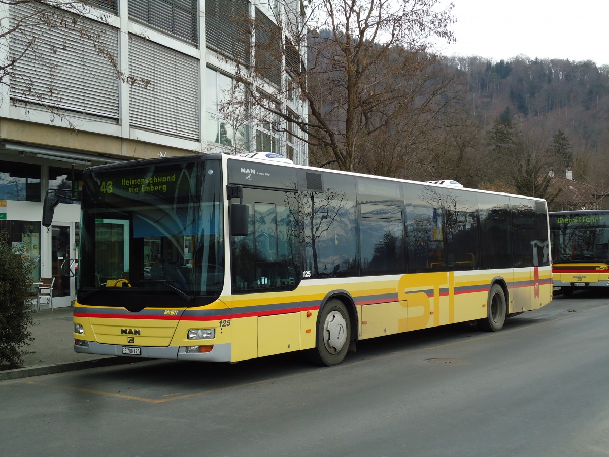 (143'456) - STI Thun - Nr. 125/BE 700'125 - MAN am 8. M�rz 2013 bei der Schiffl�ndte Thun