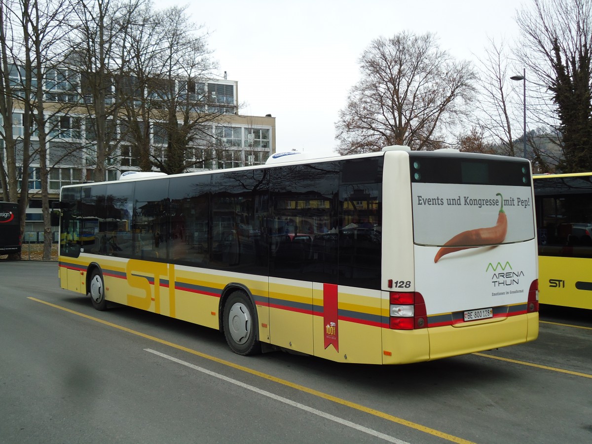 (143'464) - STI Thun - Nr. 128/BE 800'128 - MAN am 8. M�rz 2013 bei der Schiffl�ndte Thun