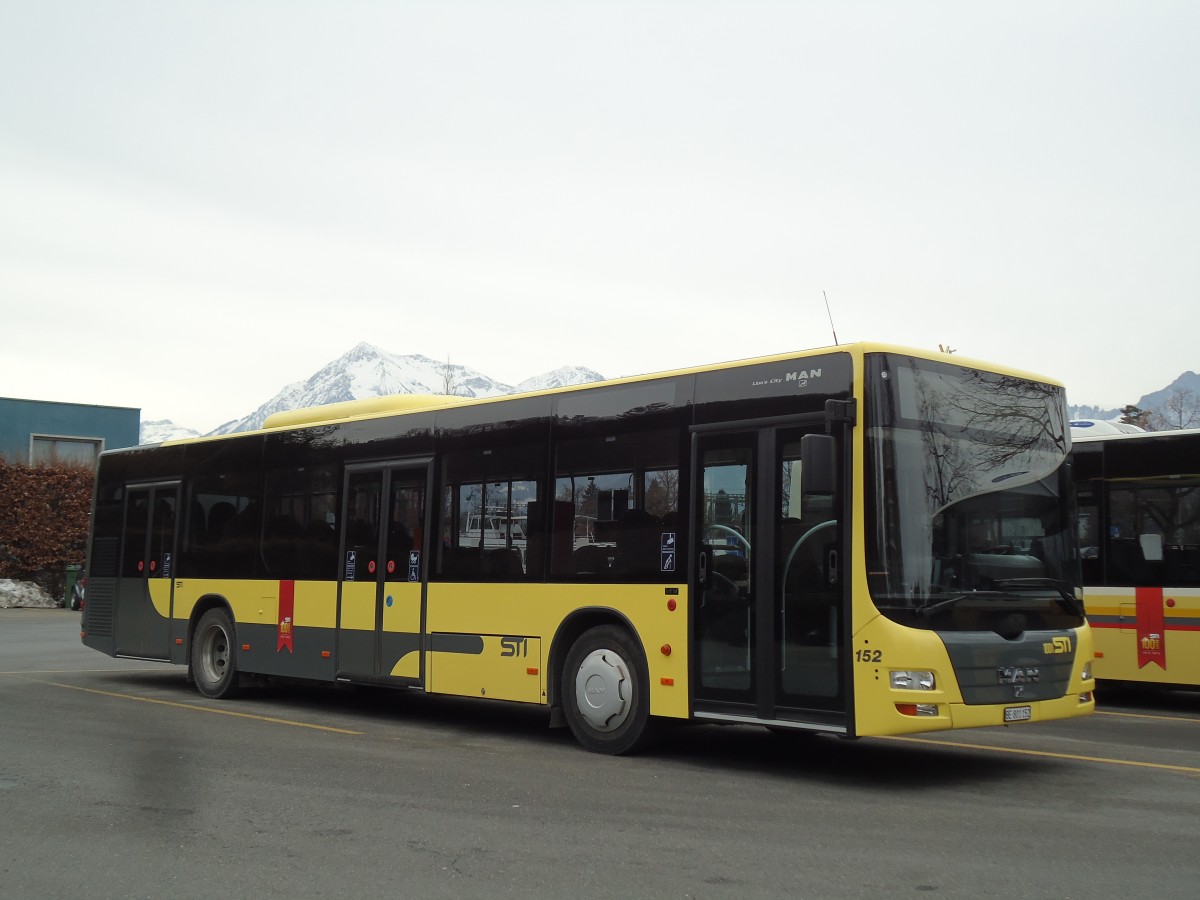 (143'465) - STI Thun - Nr. 152/BE 801'152 - MAN am 8. M�rz 2013 bei der Schiffl�ndte Thun