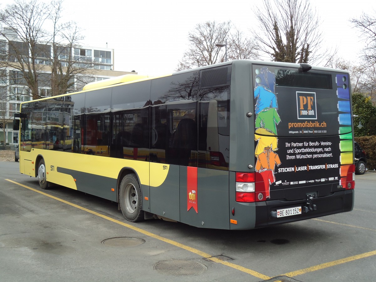 (143'467) - STI Thun - Nr. 152/BE 801'152 - MAN am 8. M�rz 2013 bei der Schiffl�ndte Thun