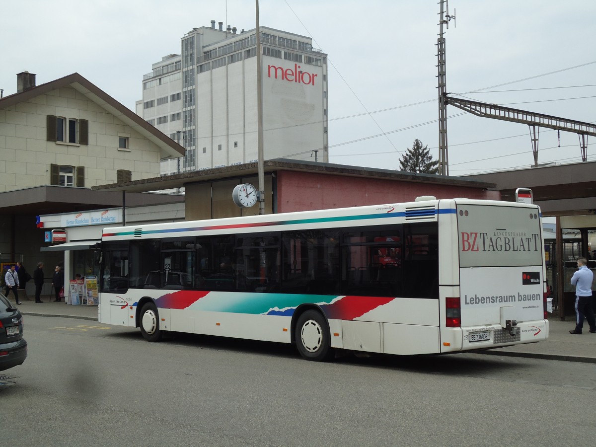 (143'557) - ASm Langenthal - Nr. 13/BE 236'839 - MAN am 23. M�rz 2013 beim Bahnhof Herzogenbuchsee