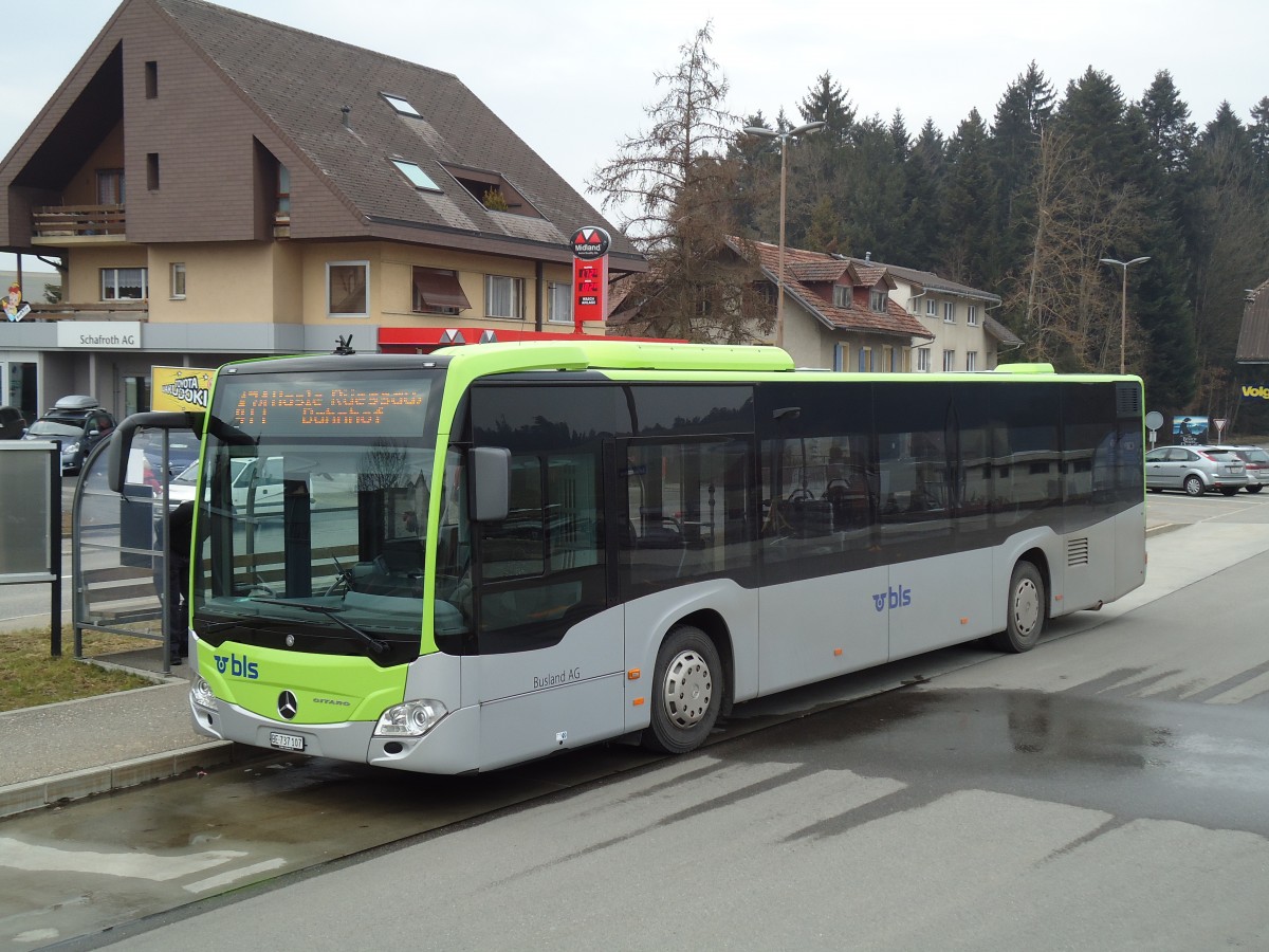(143'567) - Busland, Burgdorf - Nr. 107/BE 737'107 - Mercedes am 23. M�rz 2013 beim Bahnhof Affoltern-Weier