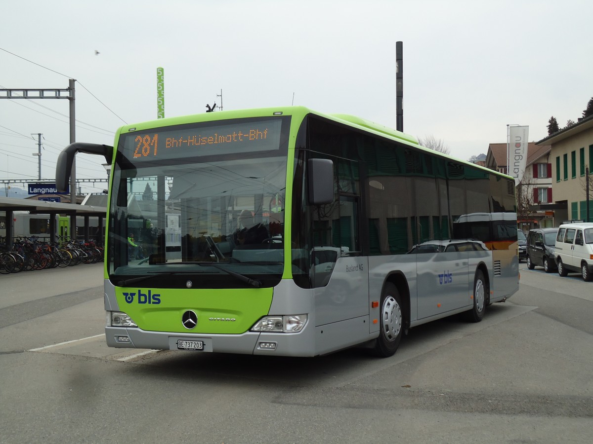 (143'570) - Busland, Burgdorf - Nr. 203/BE 737'203 - Mercedes am 23. M�rz 2013 beim Bahnhof Langnau