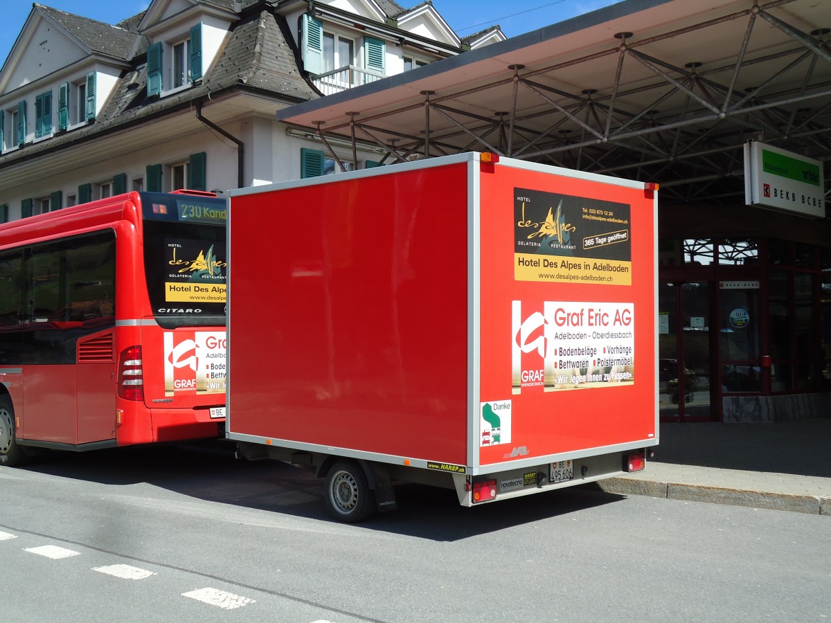 (143'624) - AFA Adelboden - Nr. 61/BE 495'606 - Novatecno Gep�ckanh�nger am 13. April 2013 beim Bahnhof Frutigen