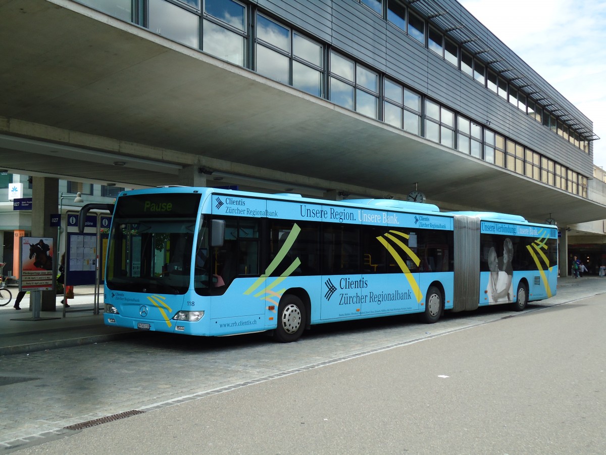 (144'422) - VZO Gr�ningen - Nr. 118/ZH 745'118 - Mercedes am 20. Mai 2013 beim Bahnhof Uster