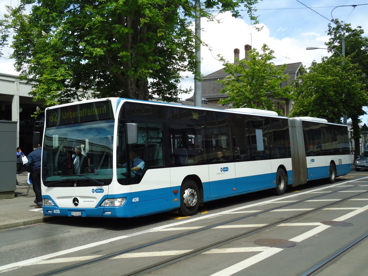 (144'443) - VBZ Z�rich - Nr. 408/ZH 745'408 - Mercedes am 20. Mai 2013 beim Bahnhof Z�rich-Oerlikon