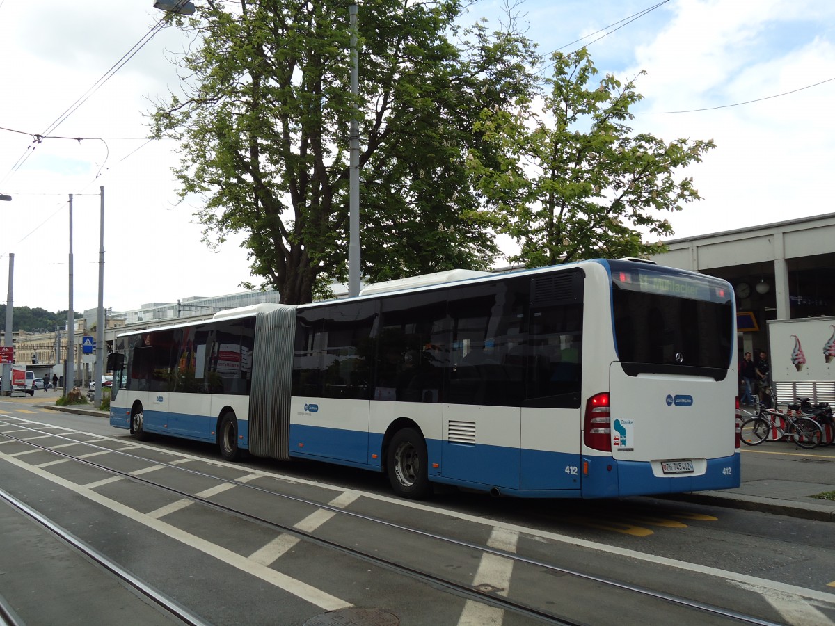 (144'449) - VBZ Z�rich - Nr. 412/ZH 745'412 - Mercedes am 20. Mai 2013 beim Bahnhof Z�rich-Oerlikon