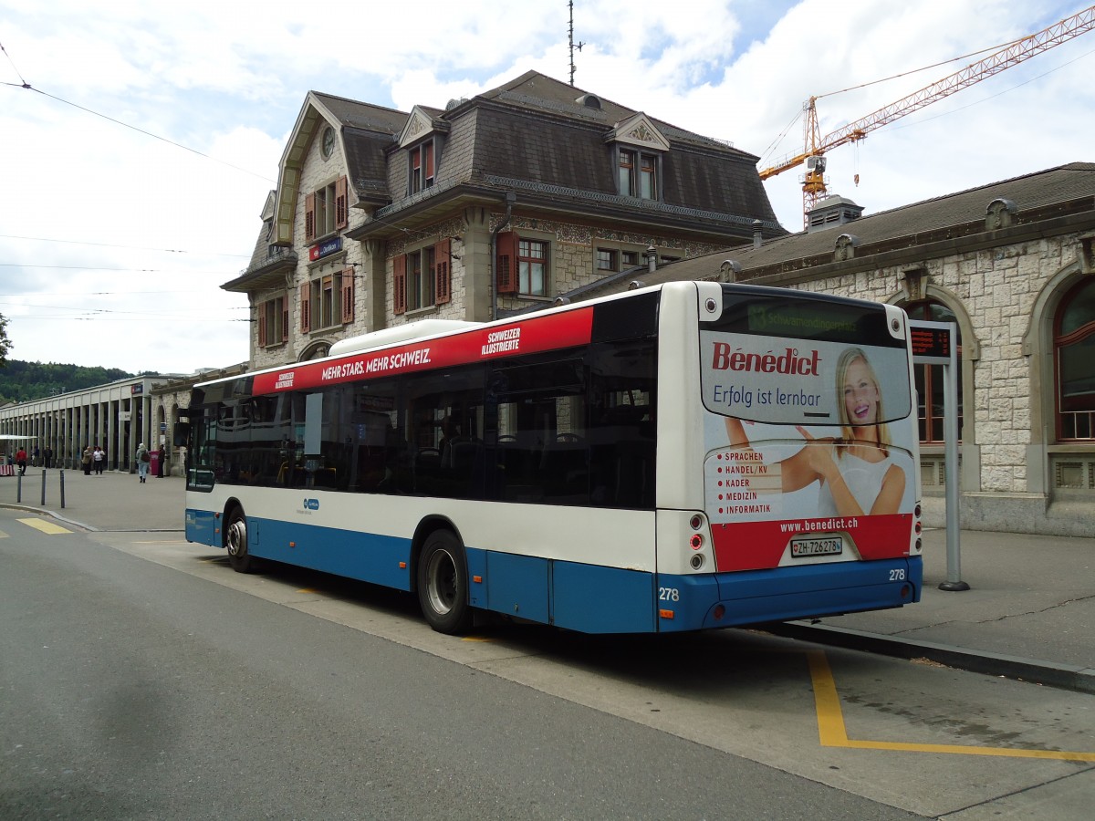 (144'451) - VBZ Z�rich - Nr. 278/ZH 726'278 - Neoplan am 20. Mai 2013 beim Bahnhof Z�rich-Oerlikon