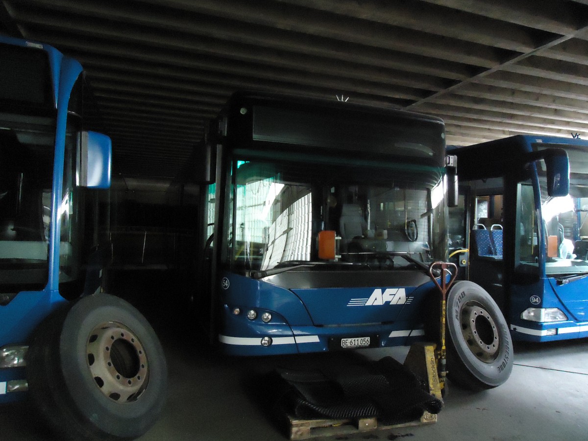 (144'544) - AFA Adelboden - Nr. 54/BE 611'056 - Neoplan (ex VBZ Z�rich Nr. 243) am 25. Mai 2013 im Autobahnhof Adelboden