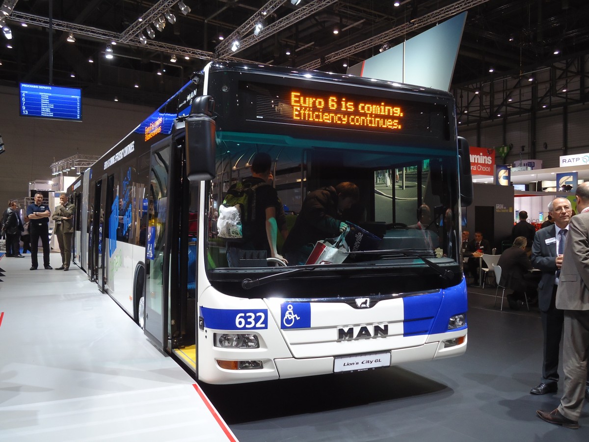 (144'648) - TL Lausanne - Nr. 632 - MAN am 27. Mai 2013 in Gen�ve, UITP