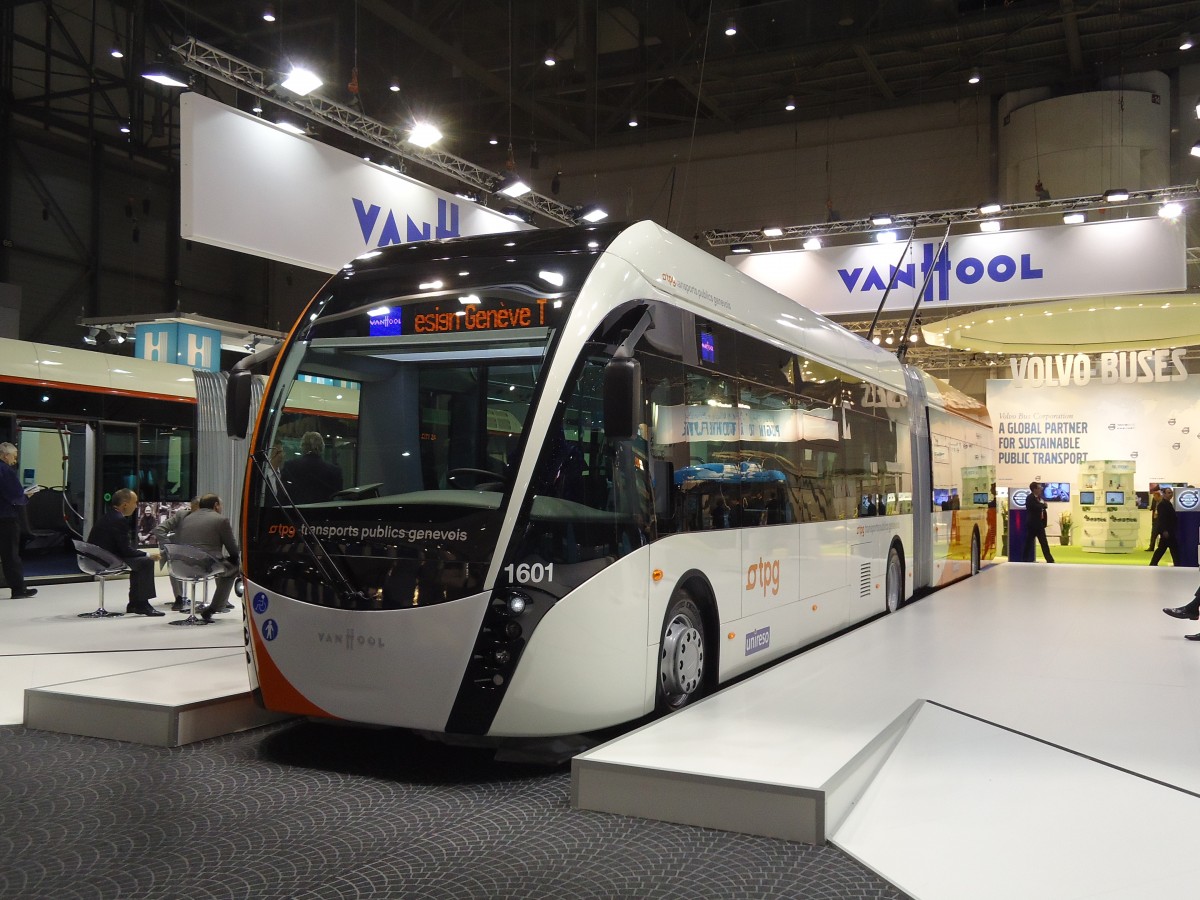 (144'676) - TPG Gen�ve - Nr. 1601 - Van Hool Gelenktrolleybus am 27. Mai 2013 in Gen�ve, UITP