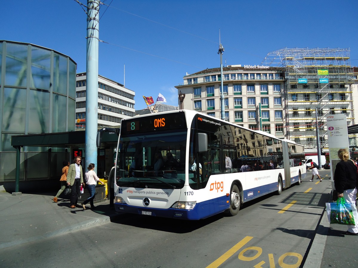 (144'708) - TPG Gen�ve - Nr. 1170/GE 960'920 - Mercedes am 27. Mai 2013 beim Bahnhof Gen�ve