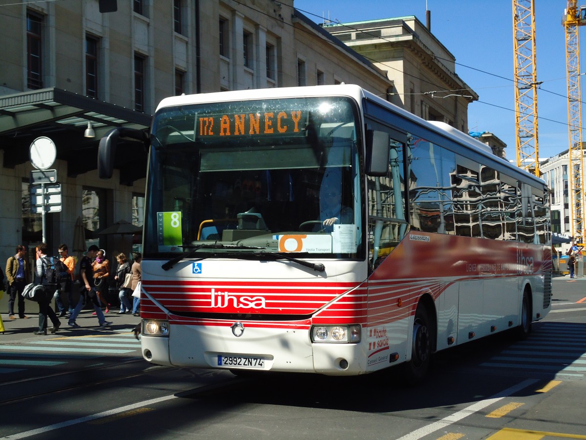 (144'724) - Aus Frankreich: Lihsa, Chamb�ry - 2992 ZN 74 - Irisbus am 27. Mai 2013 beim Bahnhof Gen�ve