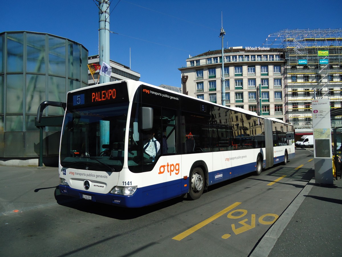 (144'739) - TPG Gen�ve - Nr. 1141/GE 960'891 - Mercedes am 27. Mai 2013 beim Bahnhof Gen�ve