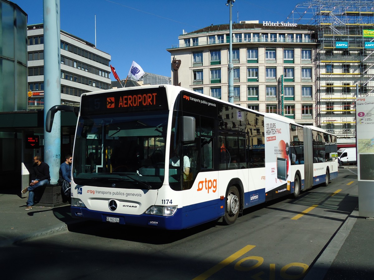 (144'755) - TPG Gen�ve - Nr. 1174/GE 960'924 - Mercedes am 27. Mai 2013 beim Bahnhof Gen�ve