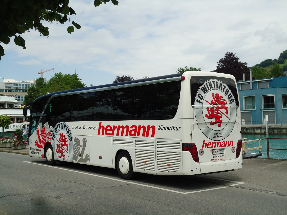 (145'437) - Hermann, Winterthur - ZH 51'771 - Setra am 22. Juni 2013 bei der Schiffl�ndte Thun