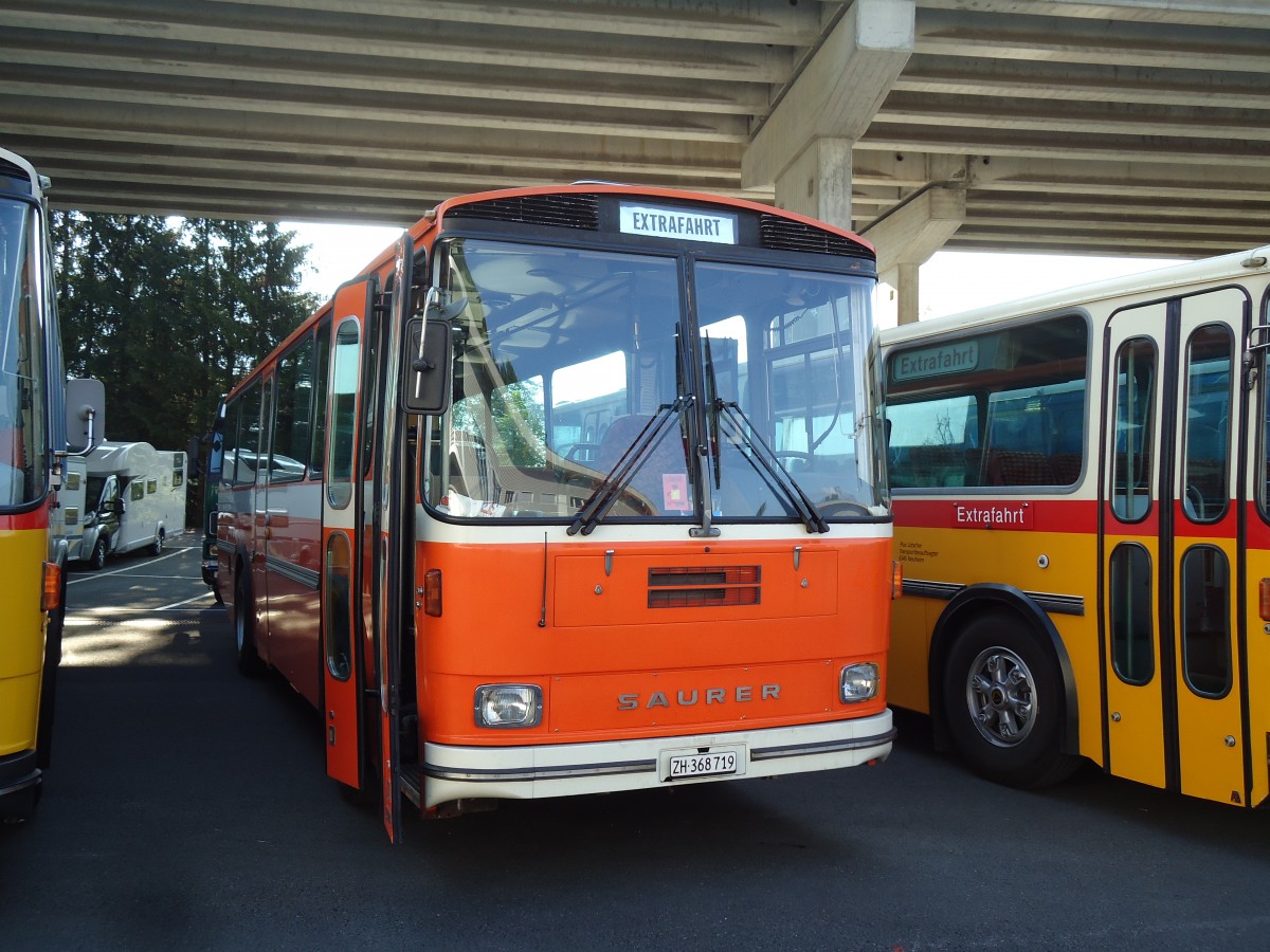 (145'808) - Mangold, Oberengstringen - ZH 368'719 - Saurer/Hess (ex RhV Altst�tten Nr. 45) am 20. Juli 2013 in Seewen, Senn Transporte