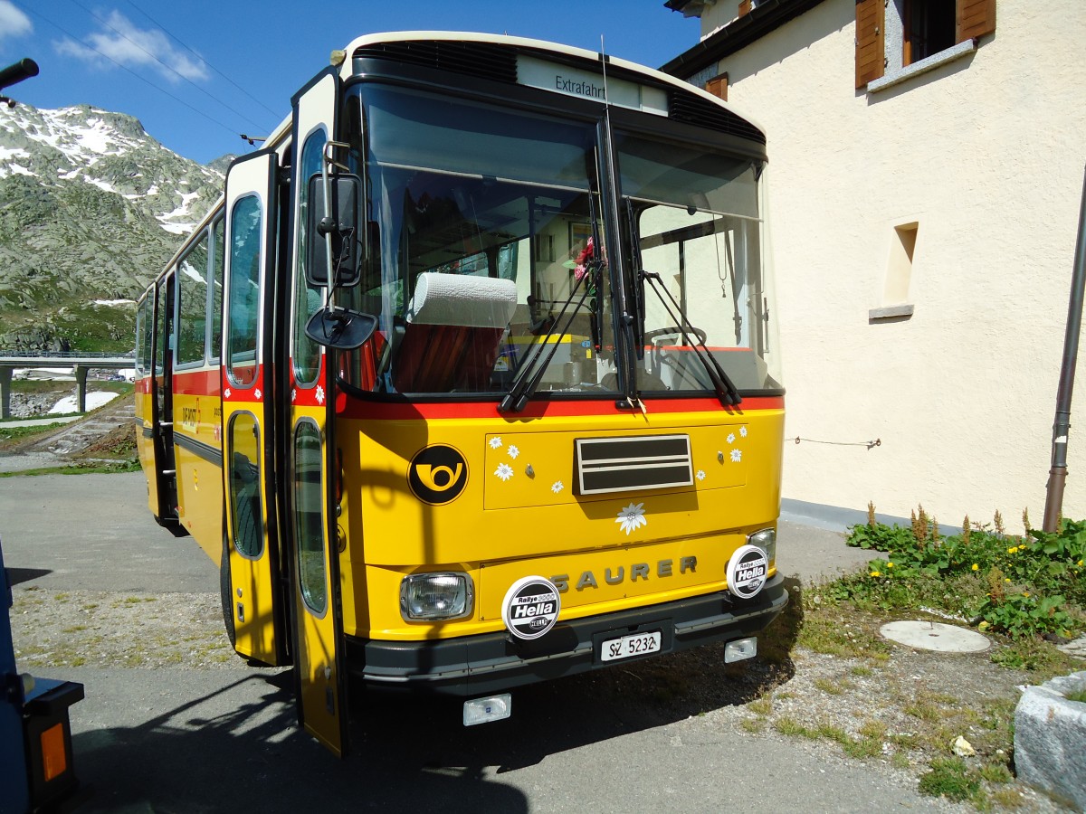 (145'839) - F�ssler, Unteriberg - Nr. 6/SZ 5232 - Saurer/R&J (ex Sch�rch, Gutenburg Nr. 6; ex P 24'358) am 20. Juli 2013 in Gotthard, Passh�he