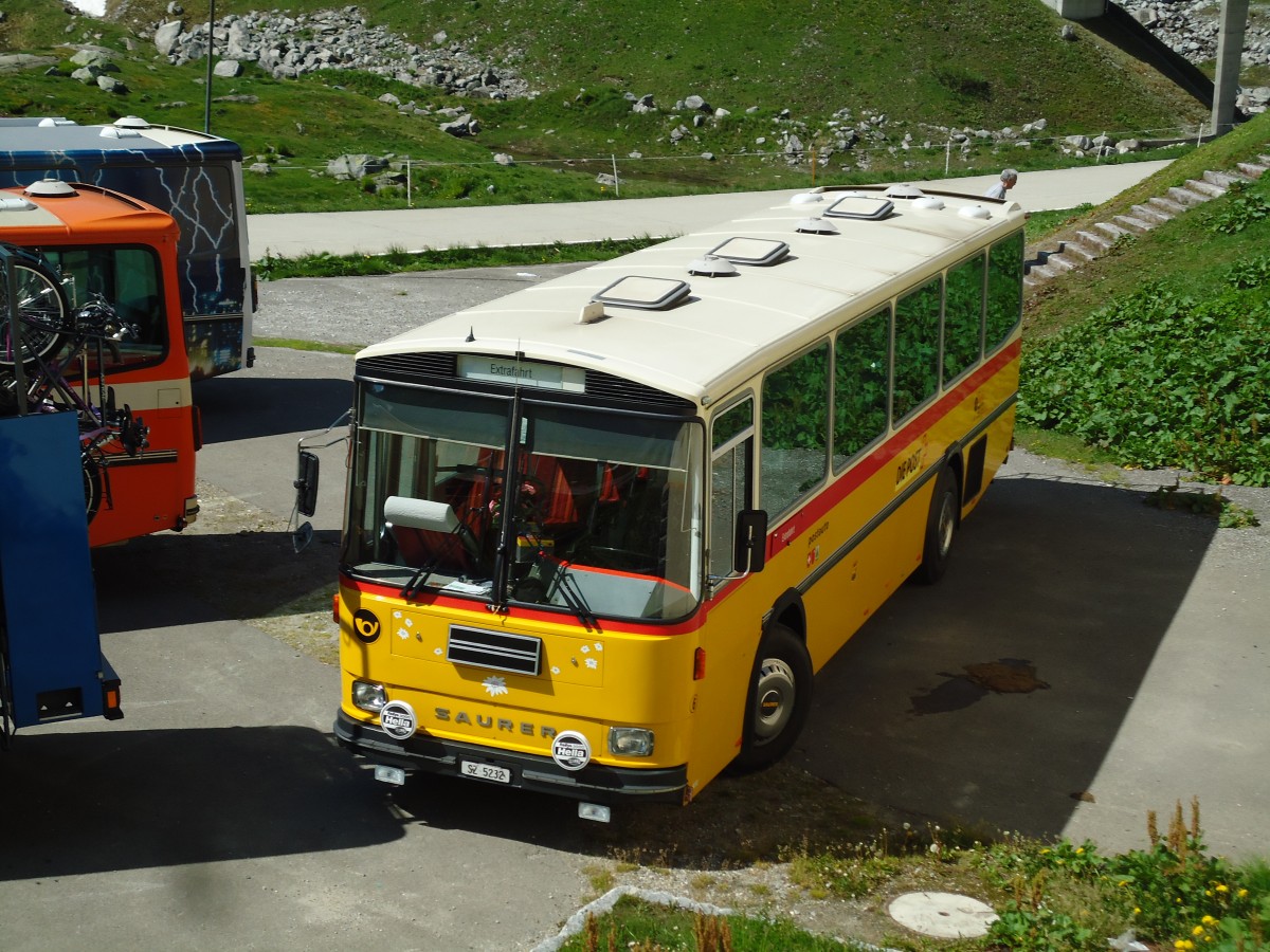 (145'842) - F�ssler, Unteriberg - Nr. 6/SZ 5232 - Saurer/R&J (ex Sch�rch, Gutenburg Nr. 6; ex P 24'358) am 20. Juli 2013 in Gotthard, Passh�he