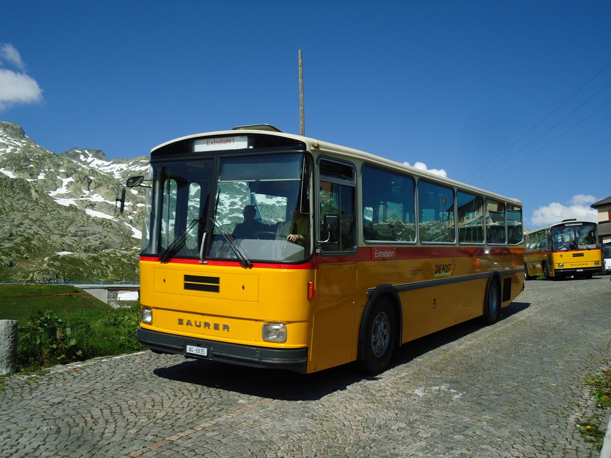 (145'849) - Gautschi, Suhr - AG 6835 - Saurer/T�scher (ex L�tscher, Neuheim Nr. 200; ex Cartek, Regensdorf; ex P 25'822) am 20. Juli 2013 in Gotthard, Passh�he