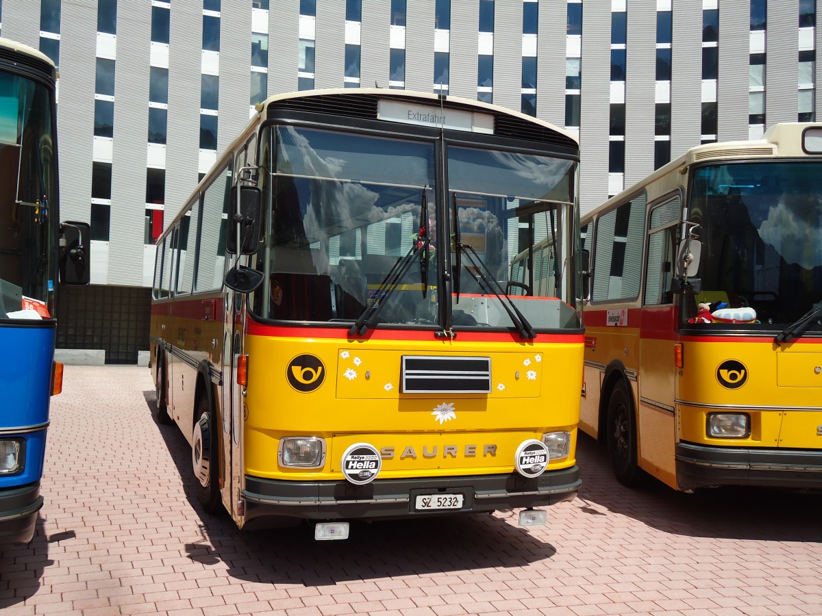 (145'899) - F�ssler, Unteriberg - Nr. 6/SZ 5232 - Saurer/R&J (ex Sch�rch, Gutenburg Nr. 6; ex P 24'358) am 20. Juli 2013 in Airolo, Caserna