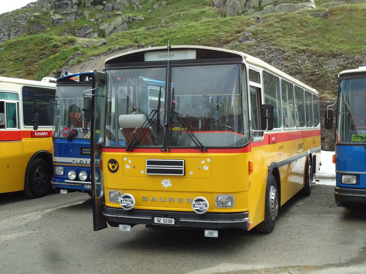 (145'975) - F�ssler, Unteriberg - Nr. 6/SZ 5232 - Saurer/R&J (ex Sch�rch, Gutenburg Nr. 6; ex P 24'358) am 20. Juli 2013 in Gotthard, Lago di Lucendro