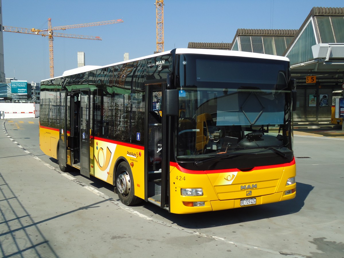 (145'995) - PostAuto Bern - Nr. 424/BE 729'424 - MAN/G�ppel (ex Matt, FL-Mauren Nr. 58) am 22. Juli 2013 in Bern, Postautostation