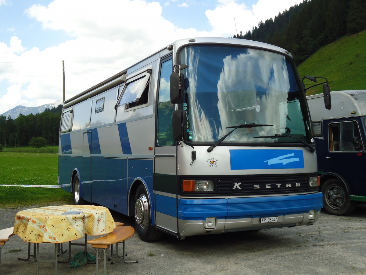 (146'336) - B�chler, B�singen - Nr. 30/FR 36'947 - Setra (ex AAGI Interlaken) am 17. August 2013 in Lenk, Metschbahnen