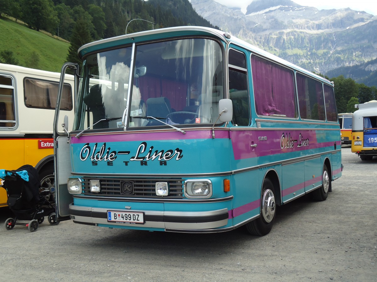 (146'348) - Aus Oesterreich: W�stner, Bezau - B 499 DZ - Setra am 17. August 2013 in Lenk, Metschbahnen