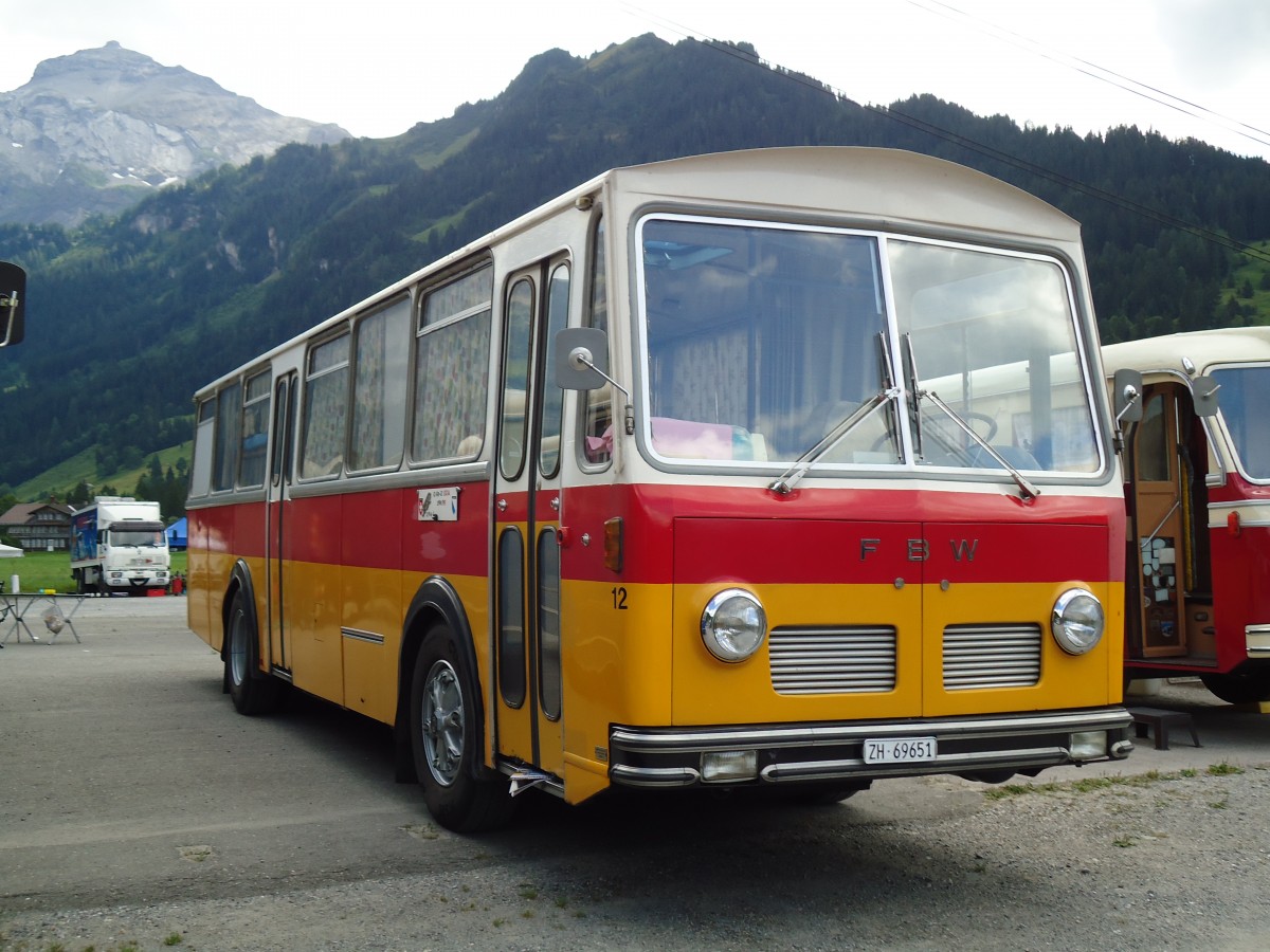 (146'351) - Tr�b, Oberrieden - Nr. 12/ZH 69'651 - FBW/R&J (ex Ryffel, Uster Nr. 12) am 17. August 2013 in Lenk, Metschbahnen