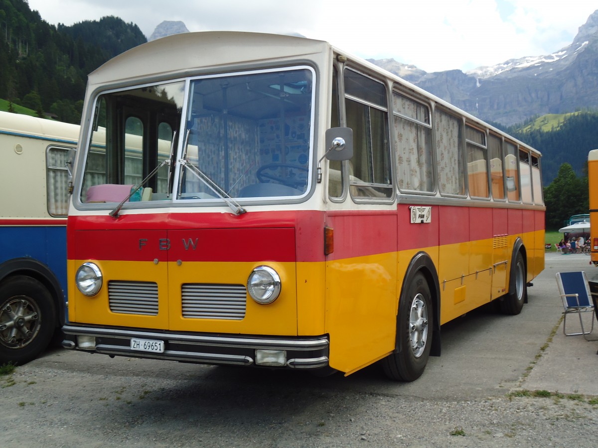 (146'352) - Tr�b, Oberrieden - Nr. 12/ZH 69'651 - FBW/R&J (ex Ryffel, Uster Nr. 12) am 17. August 2013 in Lenk, Metschbahnen