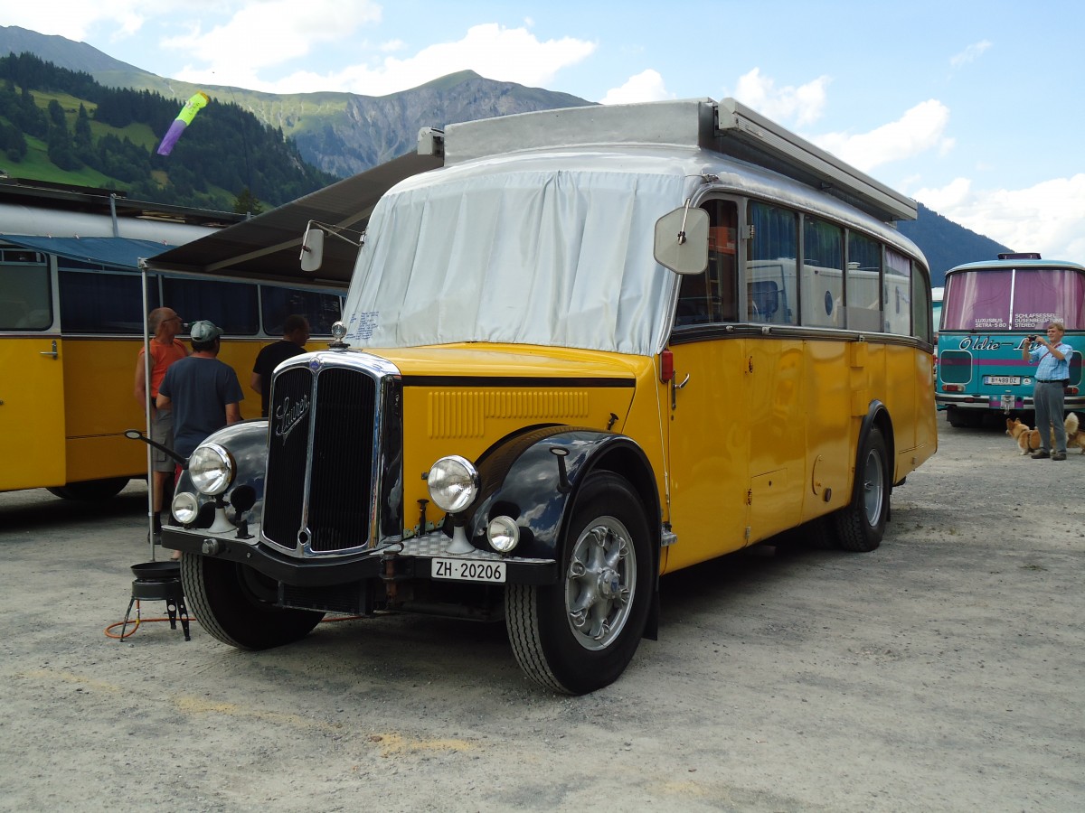 (146'365) - Langenegger A., W�denswil - ZH 20'206 - Saurer/Krapf (ex Tscharner, Thusis) am 17. August 2013 in Lenk, Metschbahnen