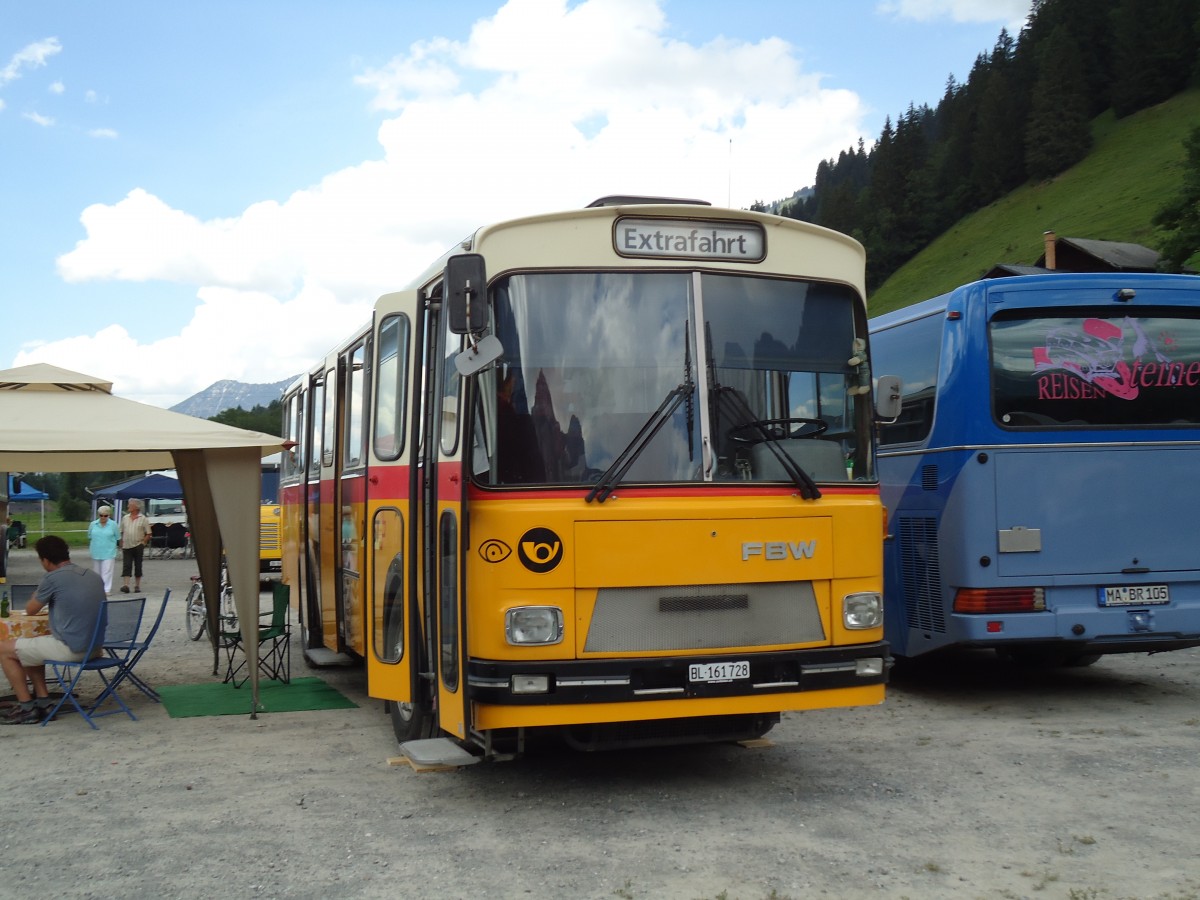(146'374) - Jenzer, Aesch - BL 161'728 - FBW/T�scher (ex N�f, ...; ex Villiger, Beinwil) am 17. August 2013 in Lenk, Metschbahnen