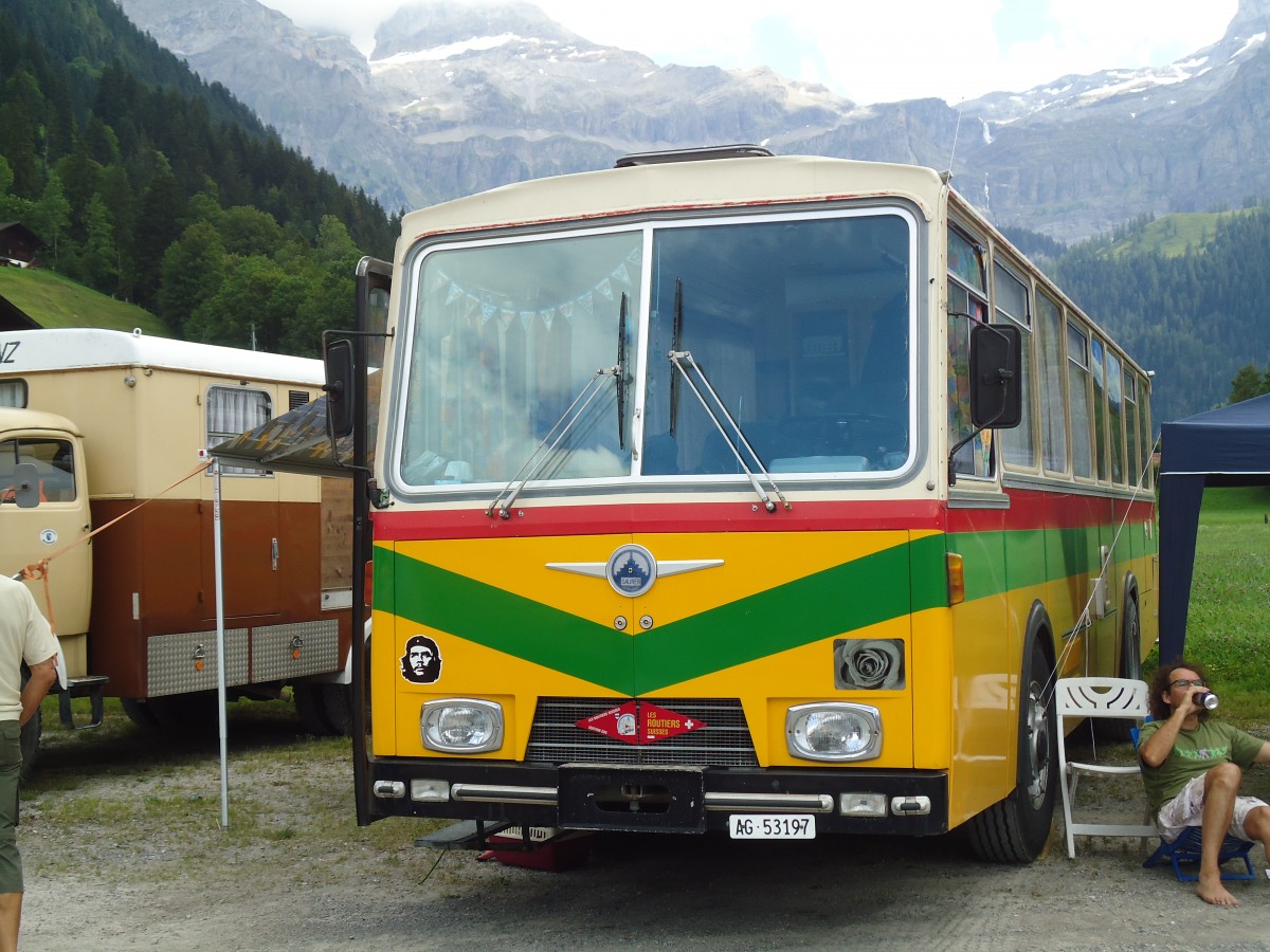 (146'383) - Wisler, M�hlau - AG 53'197 - Saurer/Hess (ex Flury, Balm) am 17. August 2013 in Lenk, Metschbahnen