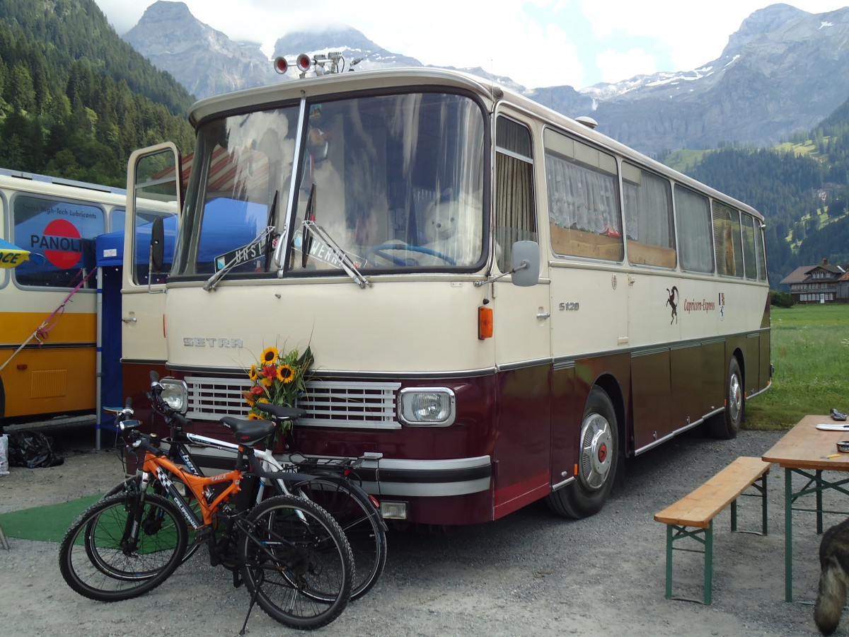 (146'394) - Br�ngger, Elgg - SH 27'151 - Setra am 17. August 2013 in Lenk, Metschbahnen